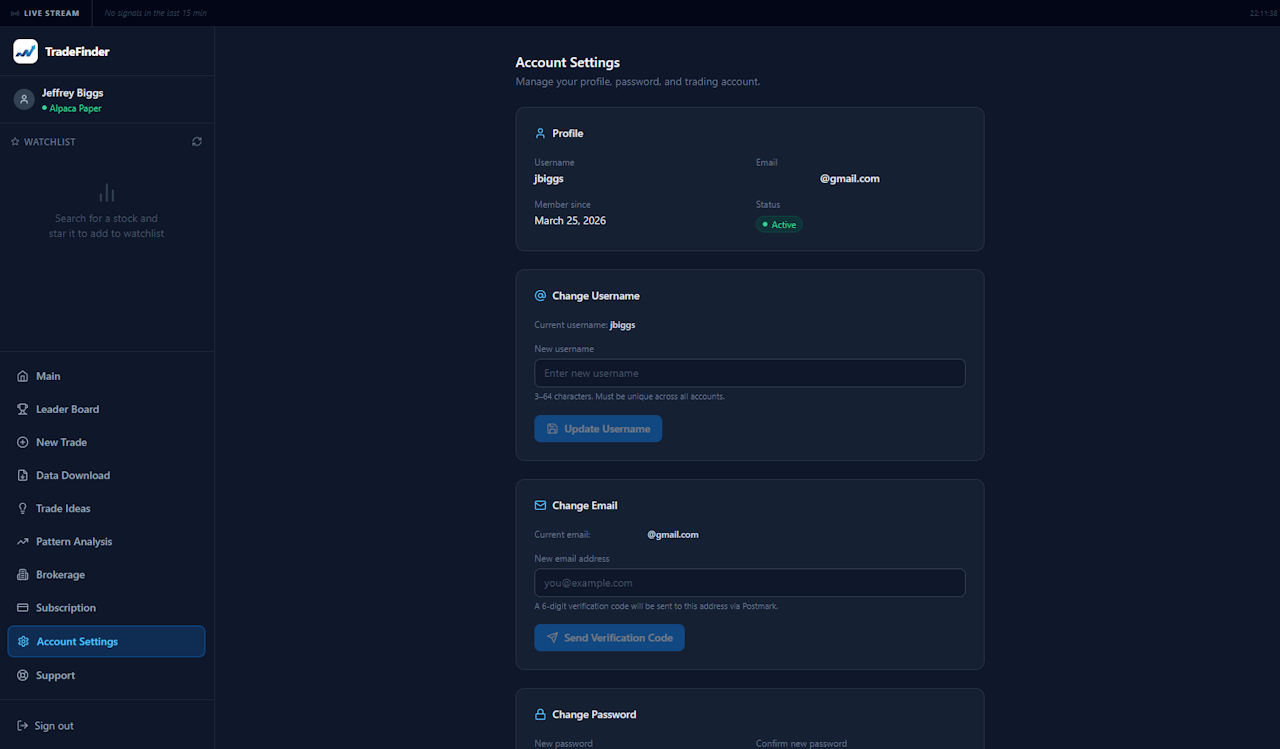 Account Settings — Profile